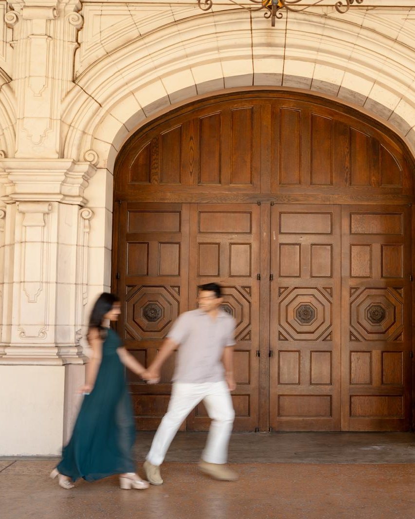 A blur through the doorway