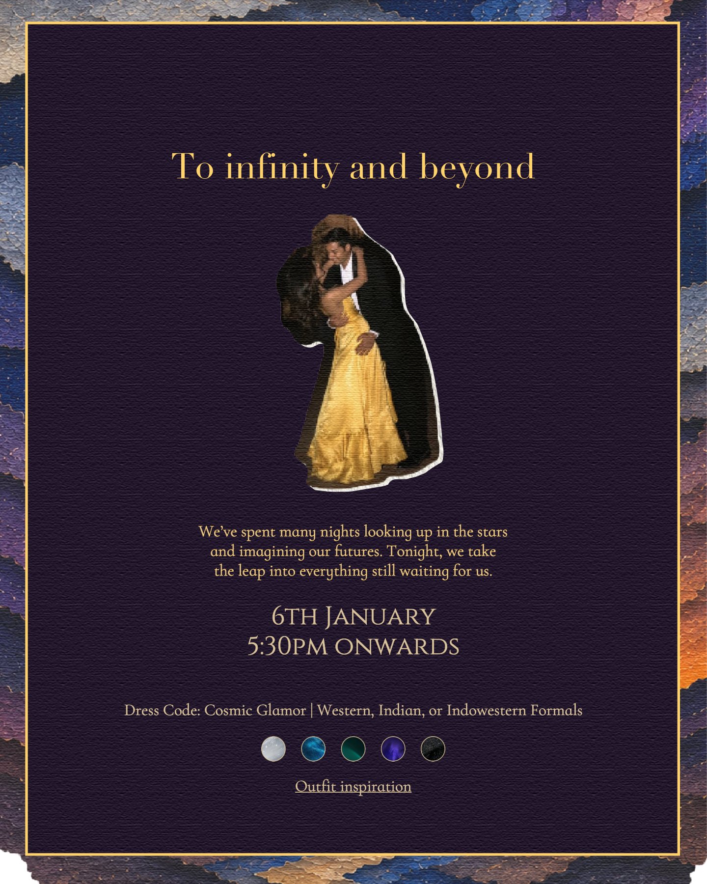 Reception — 6th January, 5:30pm onwards