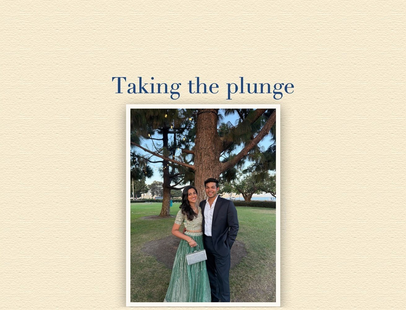 Taking the plunge